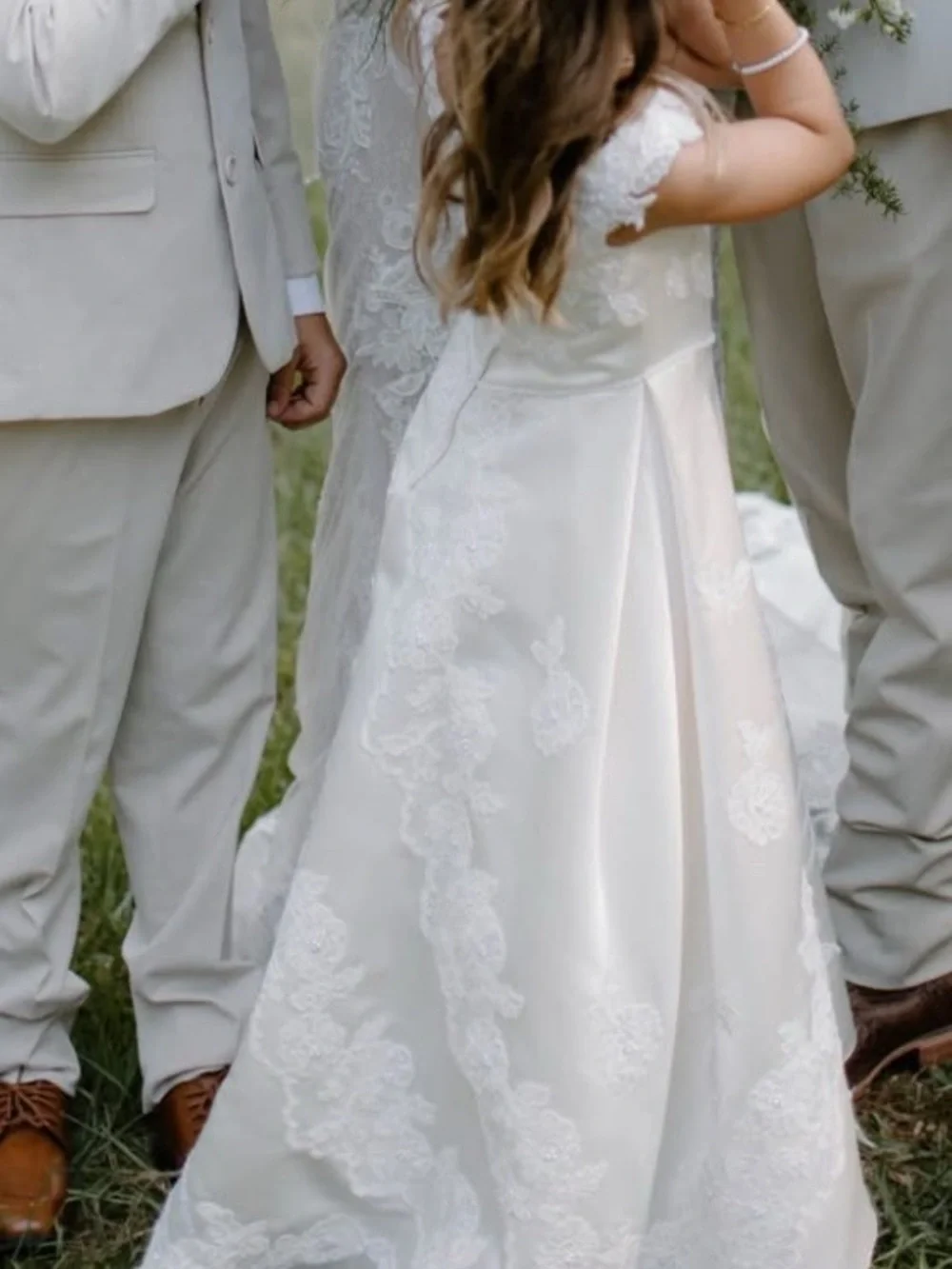 Mary's Bridal Ivory Lace A-Line Flower Girl Dress